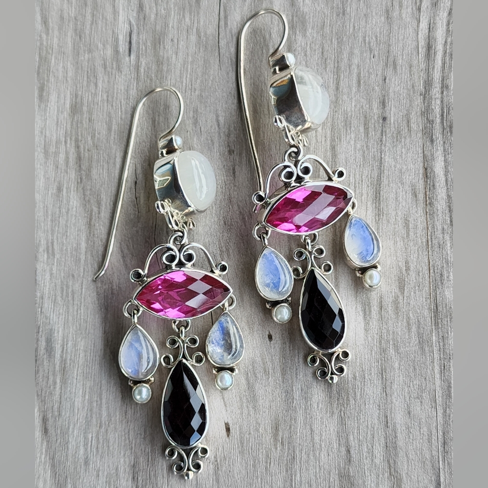 Nicky Butler LIMITED EDITION RAJ COLLECTION 925 Sterling Silver NB Earrings 💕